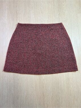 TOPSHOP Herringbone Burgundy Tweed Skirt as seen on 50 Shades Darker RARE